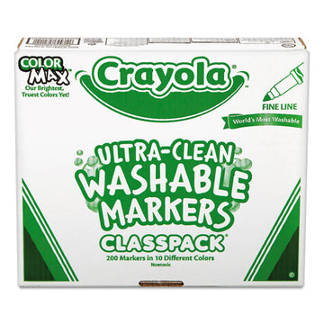 Crayola® Ultra-clean Washable Marker Classpack, Fine Bullet Tip, Assorted Colors, 200-pack freeshipping - TVN Wholesale
